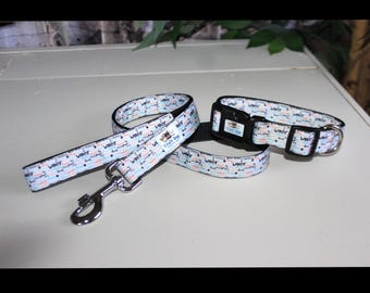 Matching Nylon Collar & Leash Set in WOOF