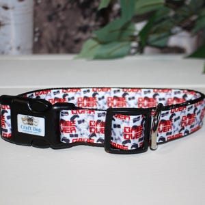 Plastic Buckle Dog Collars - 1" - 3/4" - 1/2" Widths - PERSONALIZED -  GAME OVER