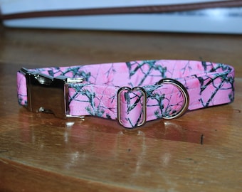 REALTREE CAMO -  Metal Buckle Dog Collars - PERSONALIZED - 1 inch width