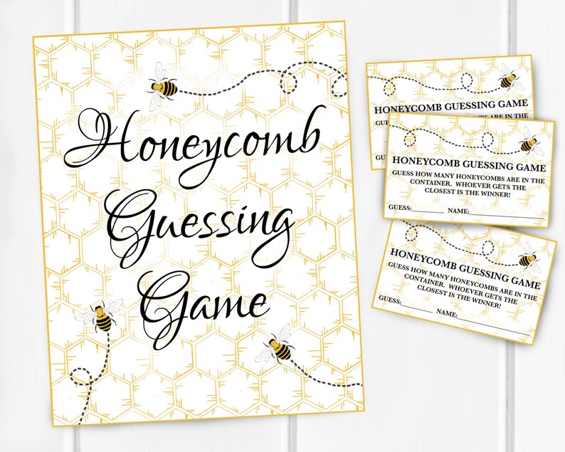 Honeycomb Guessing Game Baby Shower Game Bee Baby Shower Etsy