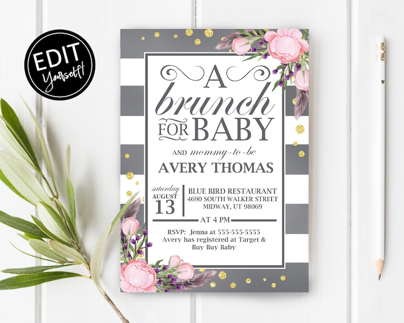 Brunch Baby Shower Invitation Boho Brunch Baby Shower Item Etsy Brunch Baby Shower Invitation Boho Brunch Baby Shower Item Etsy