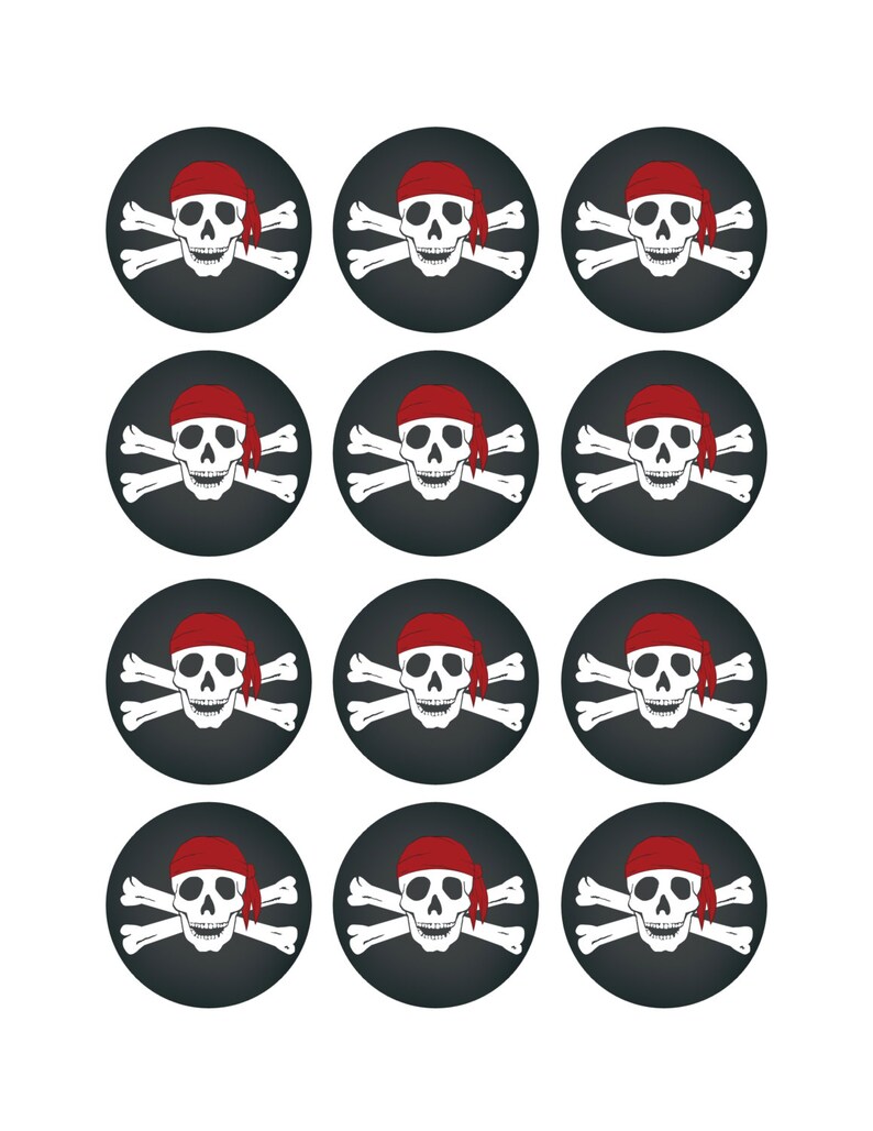 Printable Pirate Cupcake Toppers Item 231 | Etsy