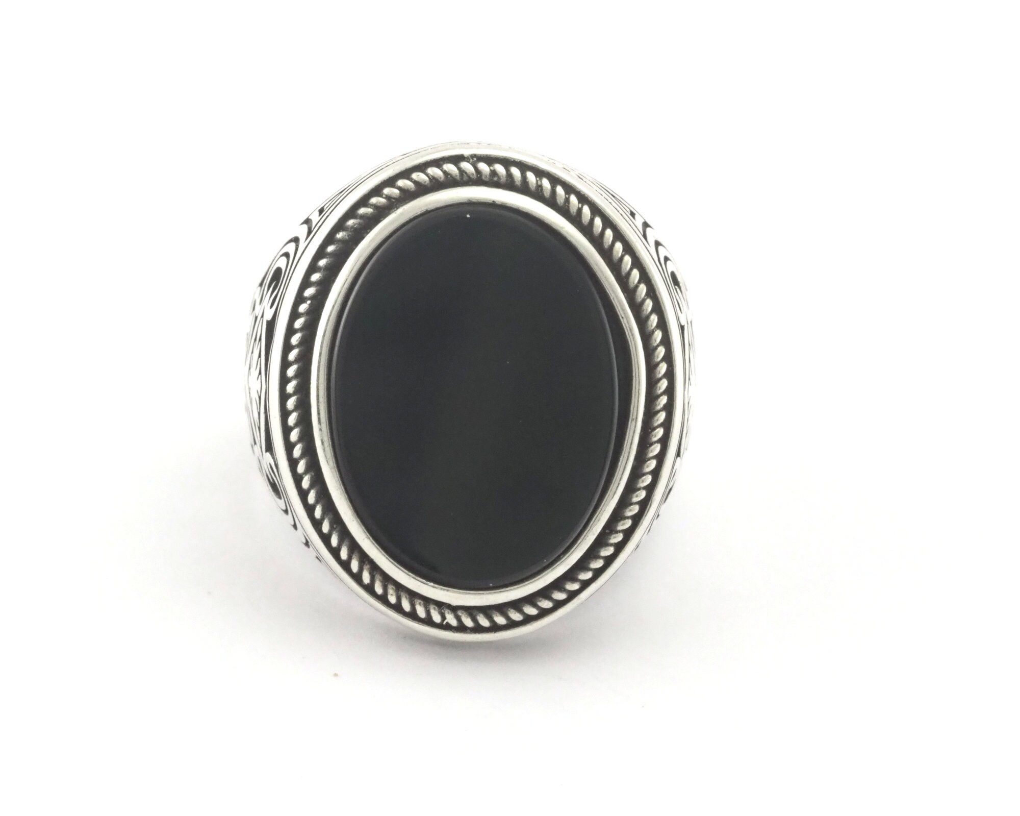 Signet Ring 925 Sterling Silver With Onxy Stone Gemstone - Etsy