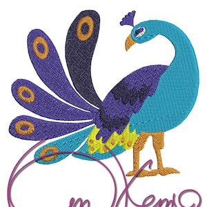 Machine embroidery design - Hungarian bird Digitized PES Instant download 7x5 Hungarian peacock bird Design
