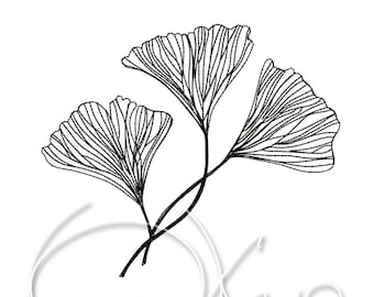 Machine embroidery design - Ginkgo PES Instant download 4x4 7x5