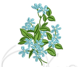 Machine embroidery design - Flower bouquet forget me not embroidery PES Instant download 4x4