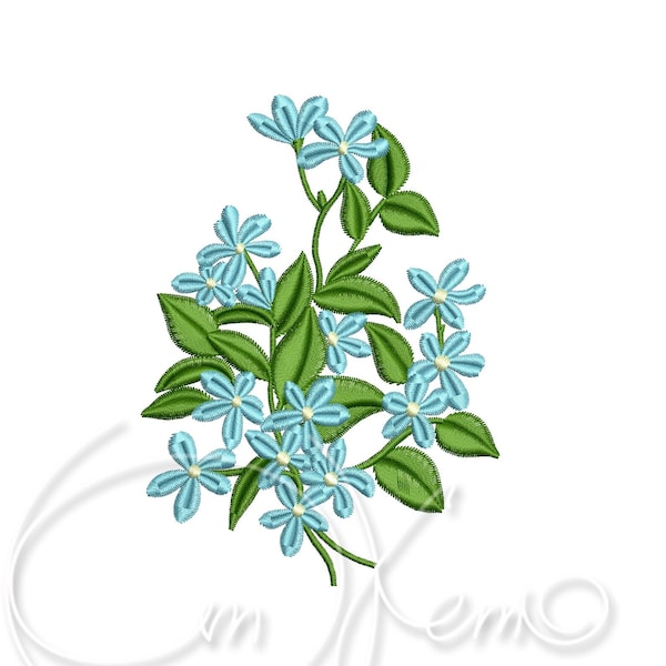 Machine embroidery design - Flower bouquet forget me not embroidery PES Instant download 4x4