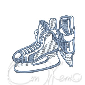 Machine embroidery design - Ice skates pes hus sew 7x5 inches sport embroidery skating Digitized