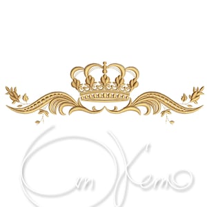 Diseño de bordado de la máquina Monogram Corona digitalizada alfabeto bordado PES descarga instantánea 7x5 diseño de corona victoriana