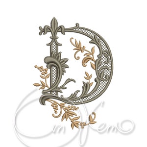 Machine Embroidery Design Capital Letter D Digitized Antique - Etsy