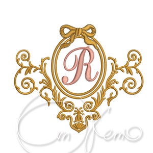 MACHINE EMBROIDERY DESIGN - Cameo letter R, vintage monogram, french style alphabet, victorian letter, capital letter R