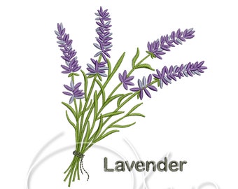 Machine embroidery design - Lavender bouquet embroidery PES Instant download 4x4 7x5 Flower design