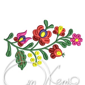 Machine embroidery design - Hungarian flowers PES Instant download 4x4 7x5 Digitized embroidery formats