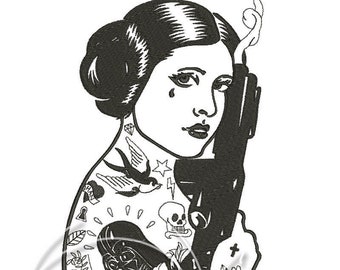 Machine embroidery design - Princess Leia Digitized PES Instant download 7x5 6x10 Star Wars
