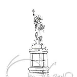 Machine embroidery design - PES Instant download 2 sizes 4x4 7x5 Statue of Liberty American New York symbol NY embroidery