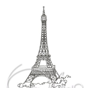 Machine embroidery design Eiffel Tower design Paris Digitized City PES Instant download 7x5 6x10 Capital of the world embroidery image 1