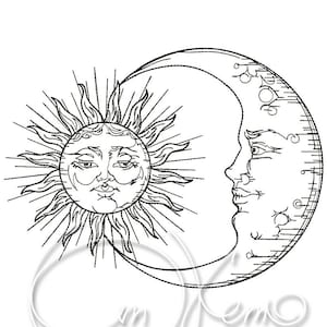 Diseño de bordado de máquina - Sol y luna PES Descarga instantánea 4x4 7x5 Sky bordado