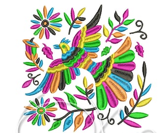 Machine embroidery design - Otomi bird PES Instant download 4x4 7x5 Mexican download