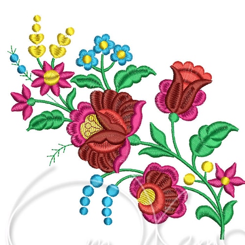 MACHINE EMBROIDERY DESIGN Hungarian Flowers - Etsy