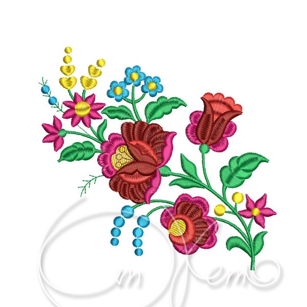 Machine embroidery design - Hungarian flowers design PES Instant download 4x4 7x5 6x10 Design flowers
