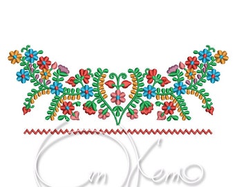 Machine Embroidery Design Mexican dress design PES Instant download 4x4 (2 sizes) 7x5 6x10 Mexican Flower