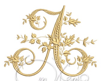 Machine embroidery design Capital letter A Digitized Victorian alphabet style 4x4 7x5 Monogram jef pes hus sew exp pcs dst vp3 xxx