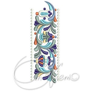 MACHINE EMBROIDERY DESIGN - Ornament border embroidery, russian motif, floral ornament 4x4 5x7 Instant download
