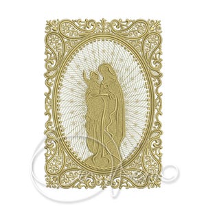 MACHINE EMBROIDERY DESIGN - Blessed Virgin Mary with Baby Jesus