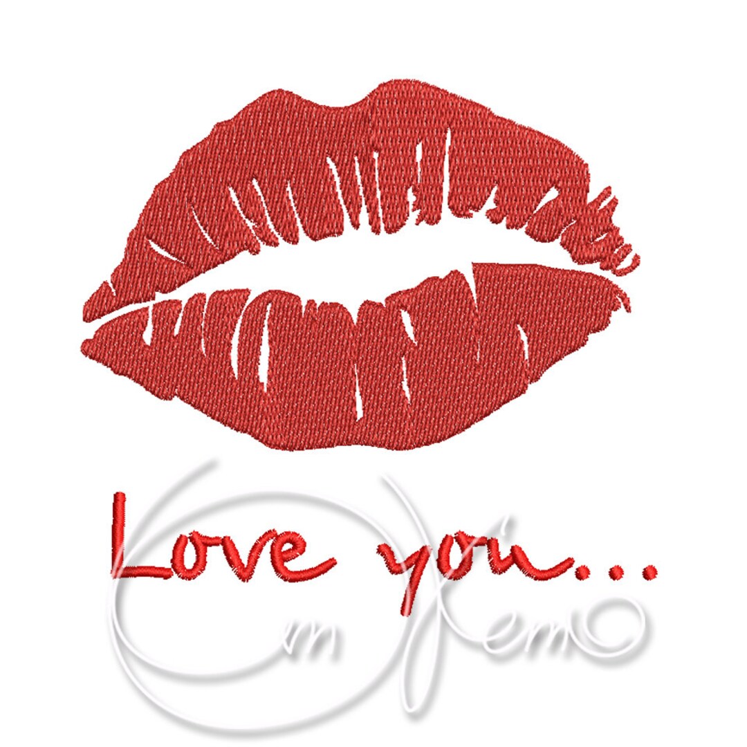 Machine Embroidery Design - Lips Digitized PES Instant Download 4x4 7x5 ...
