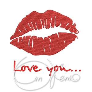 Diseño de bordado de la máquina - Labios digitalizados PES Descargar instantánea 4x4 7x5 beso Marilyn Monroe hermano pe800