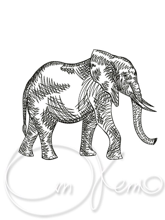 Machine embroidery design elephant embroidery 4x4 7x5 elephant  etsy