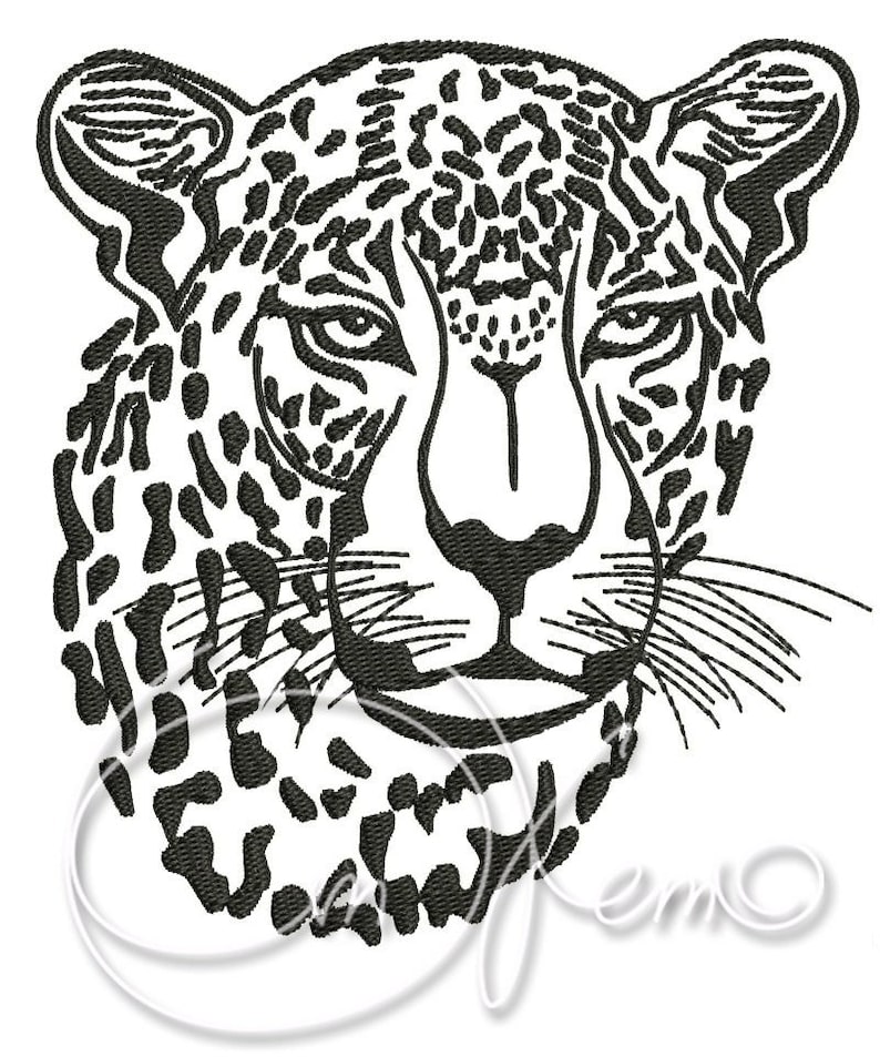 Machine Embroidery Design Leopard PES Instant Download 4x4 Etsy