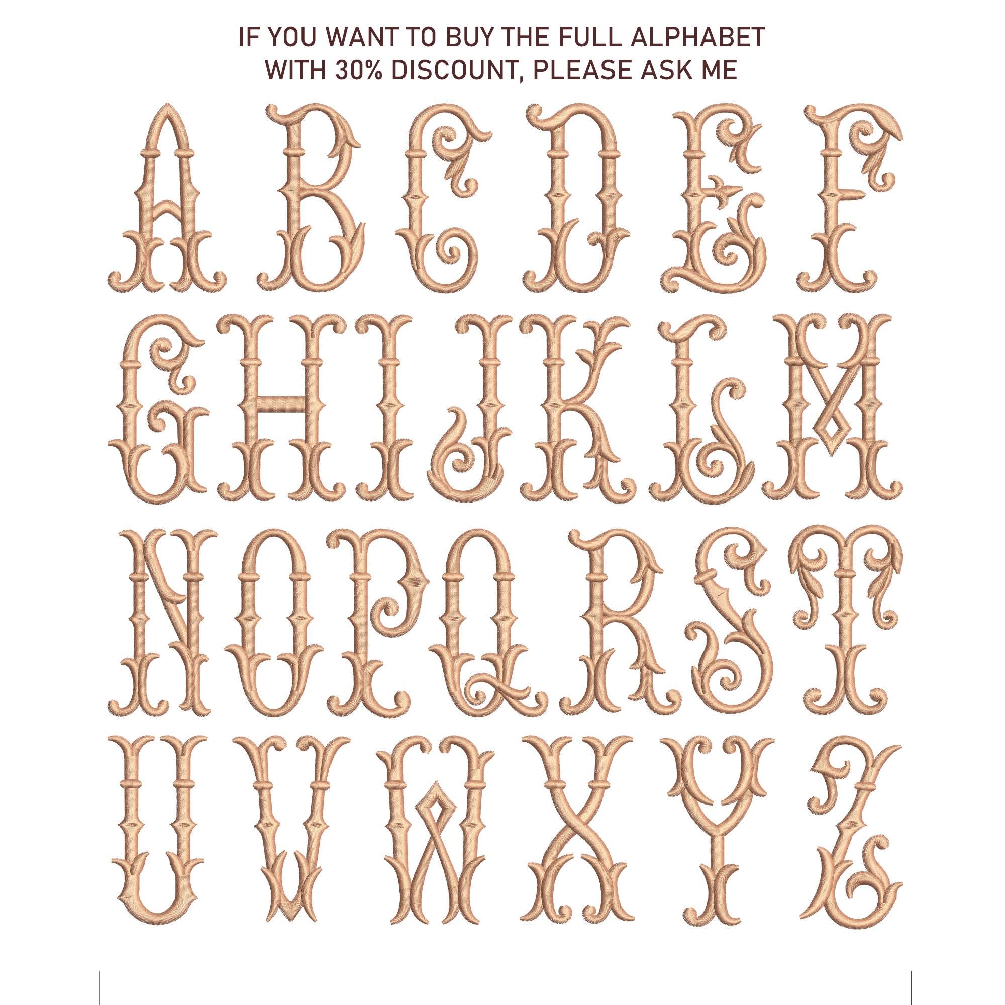 MACHINE EMBROIDERY DESIGN - Letter B, Vintage Letter Embroidery Design ...