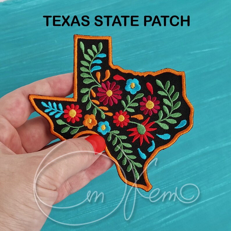 Mexican embroidered patch Mexican style Texas state mexican dress