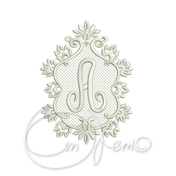 Machine Embroidery Design Monogrammed Lace Letter A 4x4 Hoop - Etsy