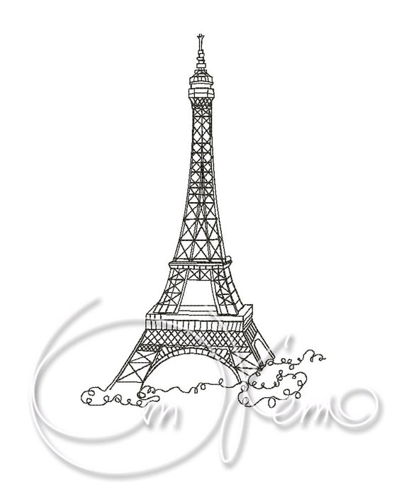 Disegno Ricamo Macchina Eiffel Tower Design Paris Digitized Etsy