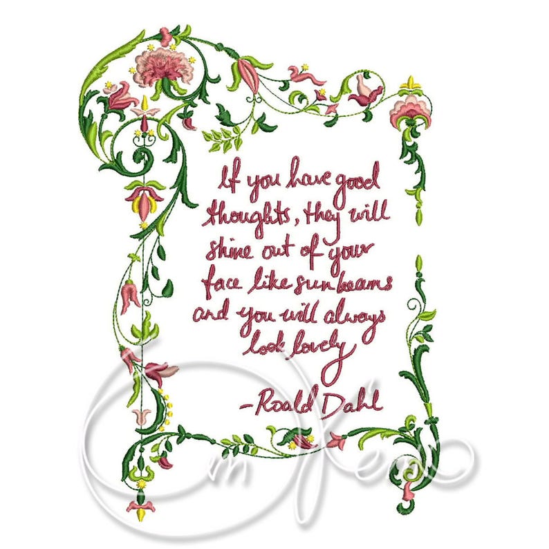 MACHINE EMBROIDERY DESIGN Dahl Phrase Etsy