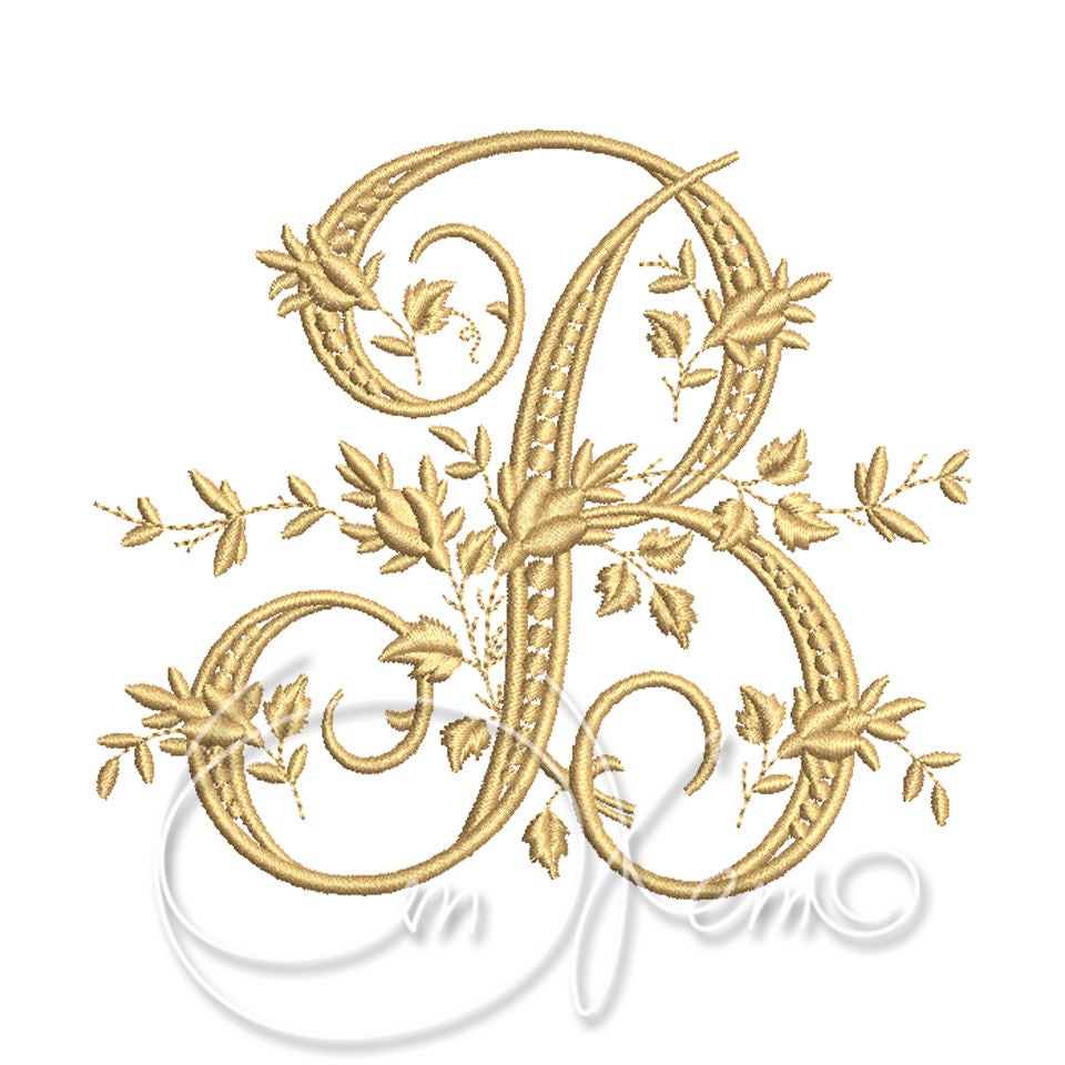 Machine Embroidery Design Victorian Letter B Alphabet Antique Etsy