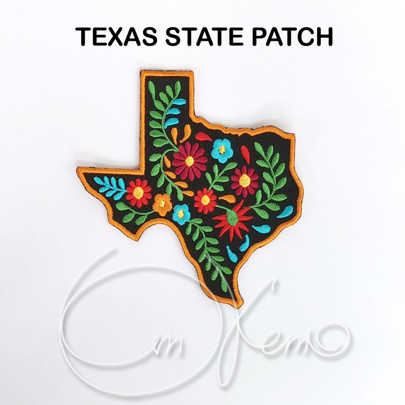 Mexican embroidered patch Mexican style Texas state mexican dress