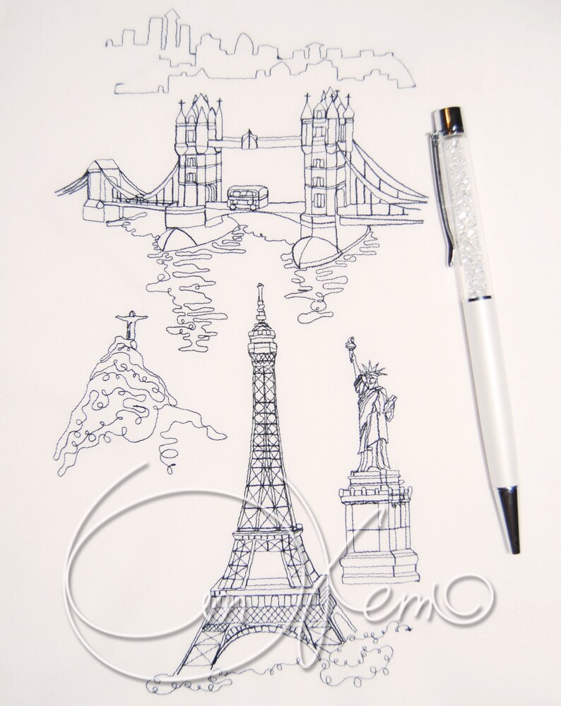 Machine embroidery design london bridge design pes instant  etsy