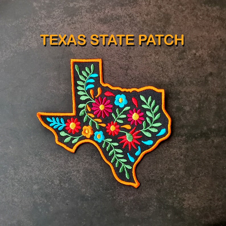 Mexican embroidered patch Mexican style Texas state mexican dress