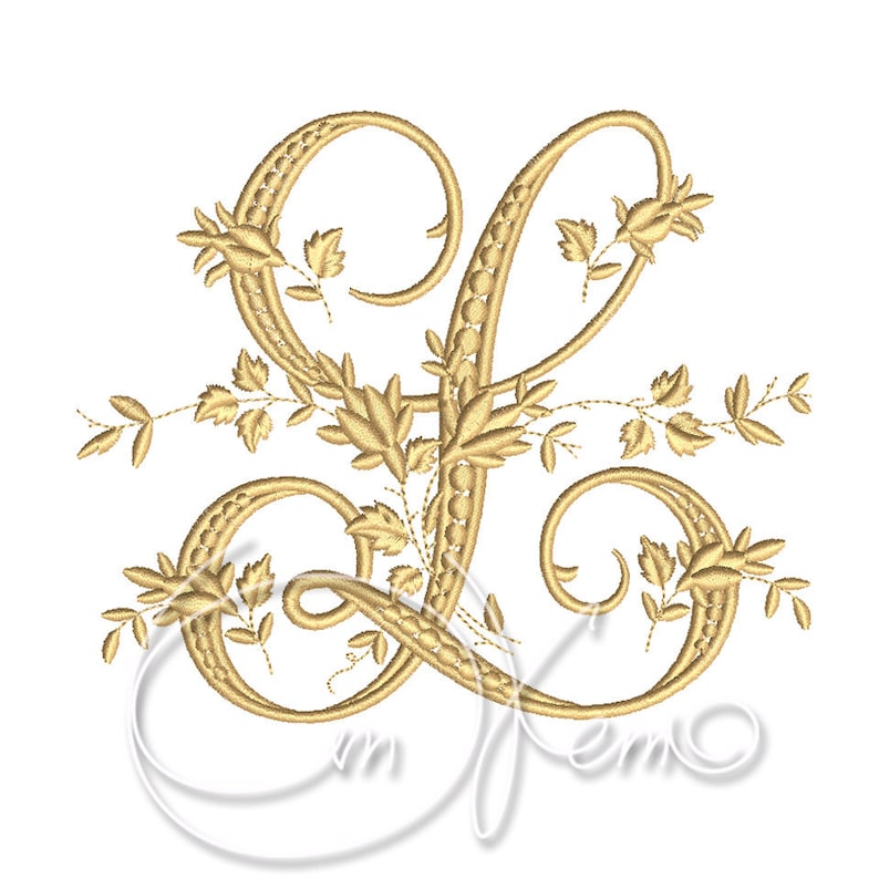 Monogram Letter L Embroidery