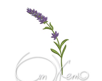 Machine embroidery design - Lavender embroidery PES Instant download 4x4 7x5 Flower design