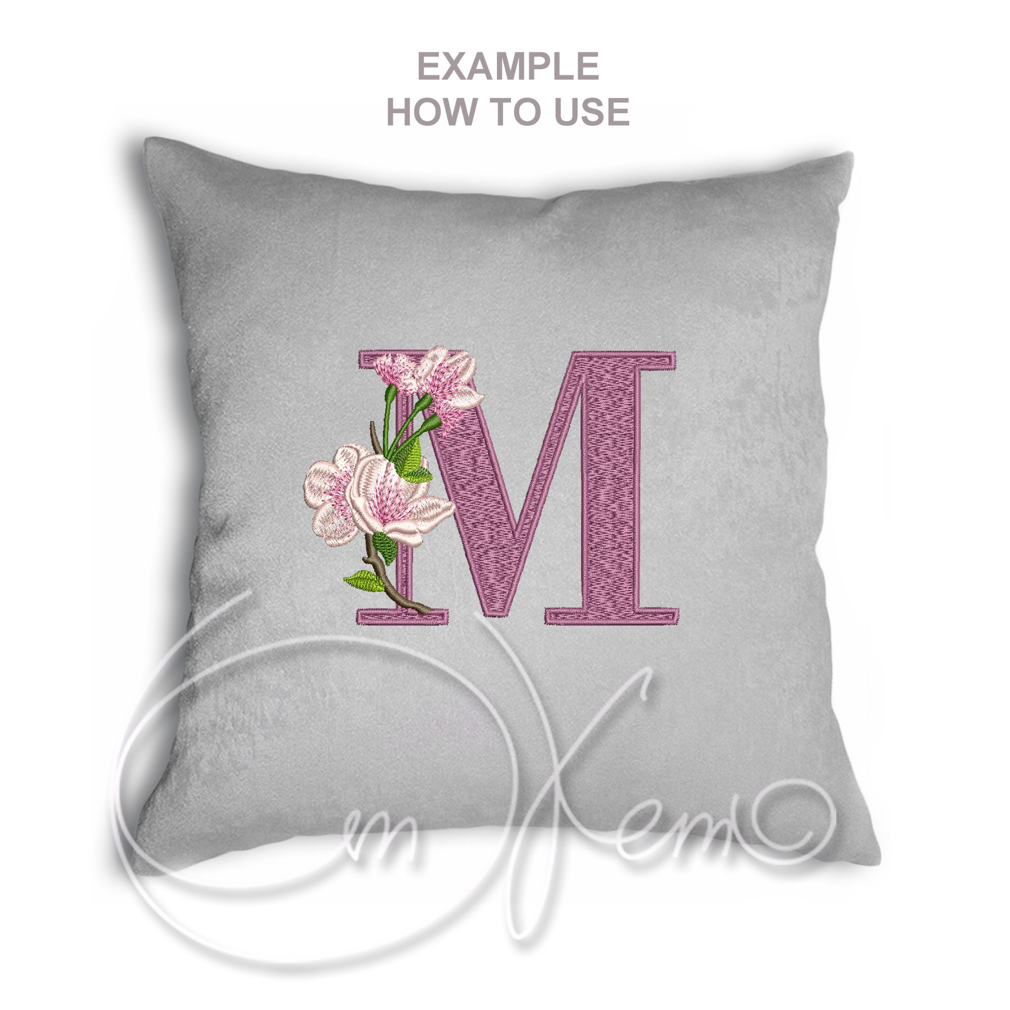 Machine embroidery design monogram letter m digitized flower  etsy Machine embroidery design monogram letter m digitized flower  etsy