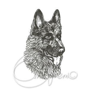 Machine embroidery design - German Shepherd Dog PES Instant download 4x4 7x5 6x10 Dog Digitized