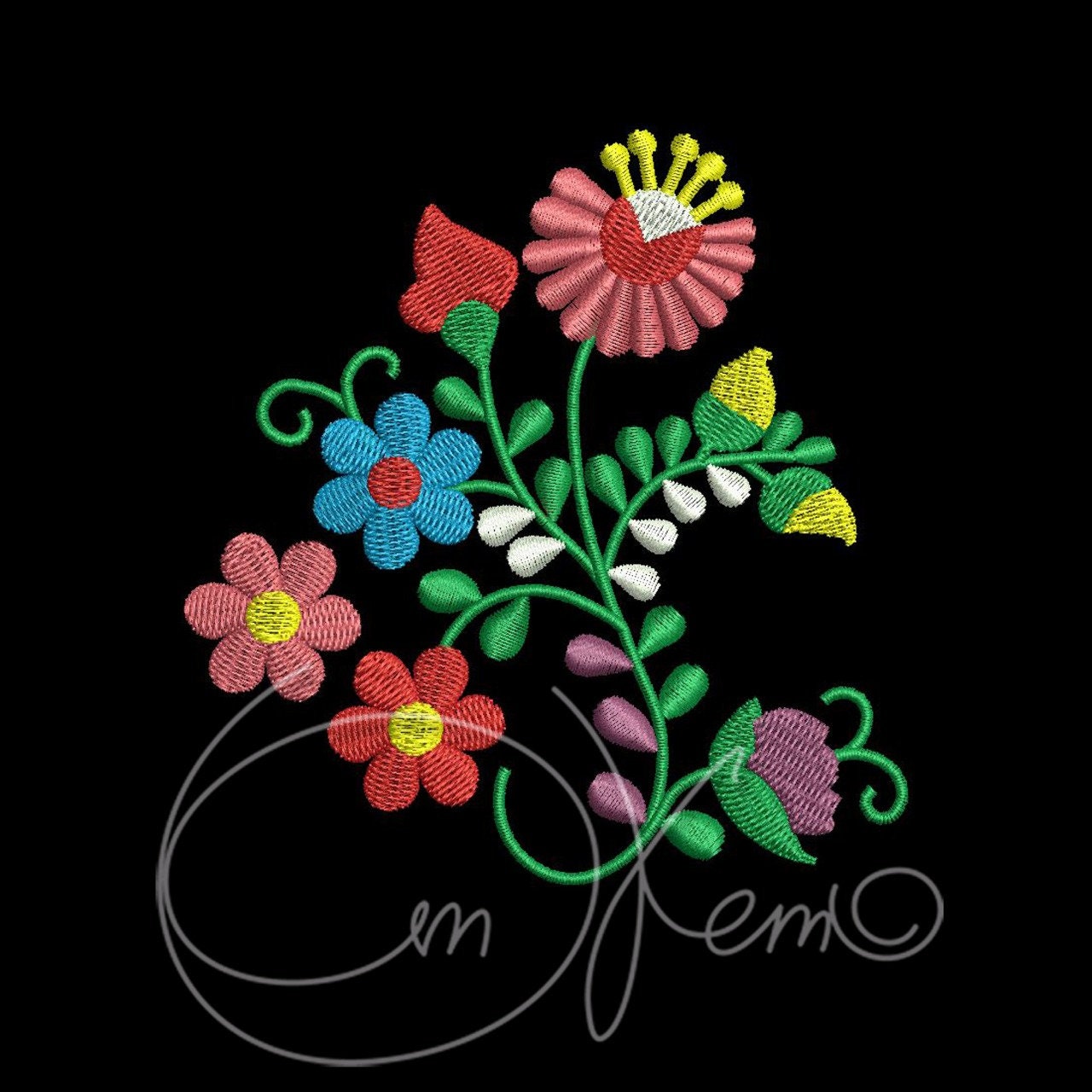 Buy Machine Embroidery Design Mexican Flowers Calavera PES Online ...