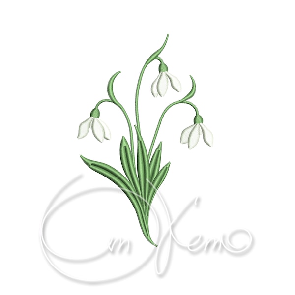 MACHINE EMBROIDERY DESIGN - Snowdrop flower embroidery, spring embroidery, Easter symbol, Easter flowers 4x4 7x5