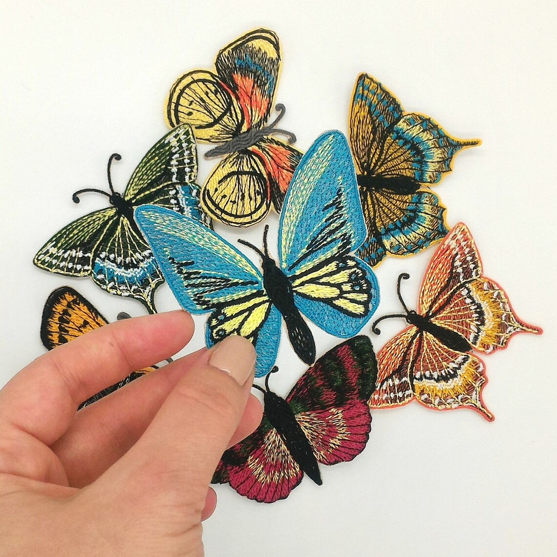 Butterflies embroidered patches butterfly patch set of 7 Etsy