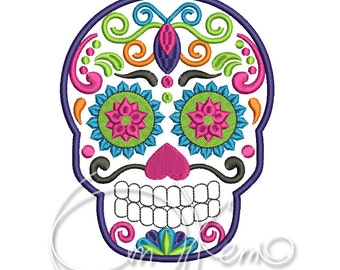 Machine embroidery design - Sugar Skull embroidery PES Instant download 4x4 7x5 Dia de los muertos