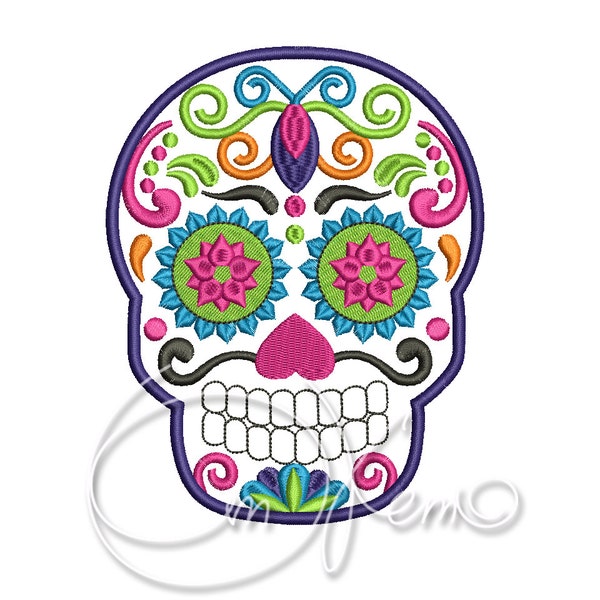 Machine embroidery design - Sugar Skull embroidery PES Instant download 4x4 7x5 Dia de los muertos